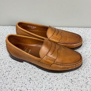 Allen Edmonds Mens 12D Cavanaugh Leather Penny Loafers Slip On Shoes Tan 50025
